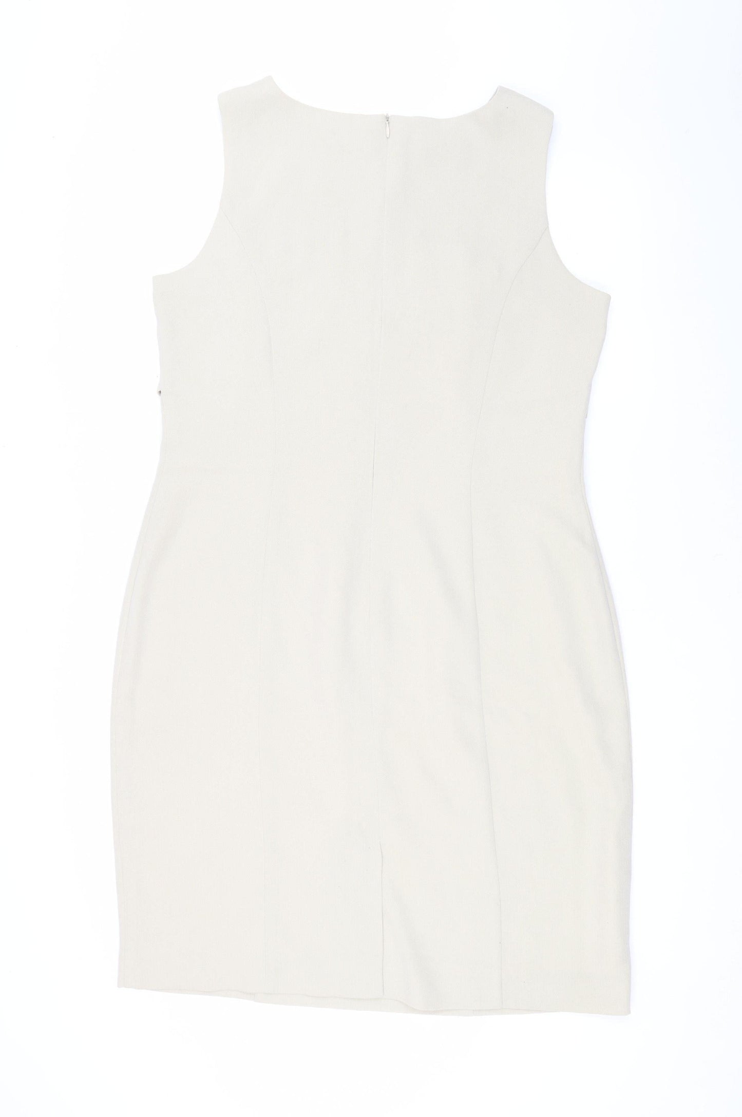 Kaliko Women's Beige Sheath Dress Size 16, Belted Style