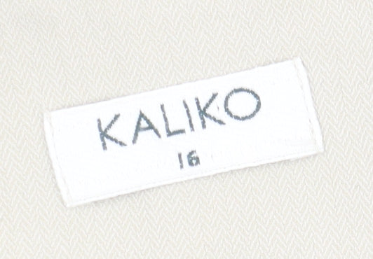 Kaliko Women's Beige Sheath Dress Size 16, Belted Style