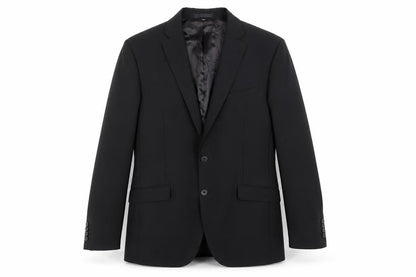Front view of Autograph Men's Black 42 Long Blazer, Wool Blend