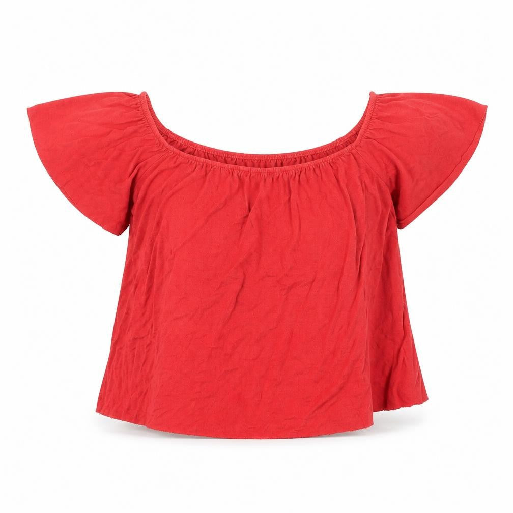 Light Before Dark Women's Red XS Cropped Jersey Top