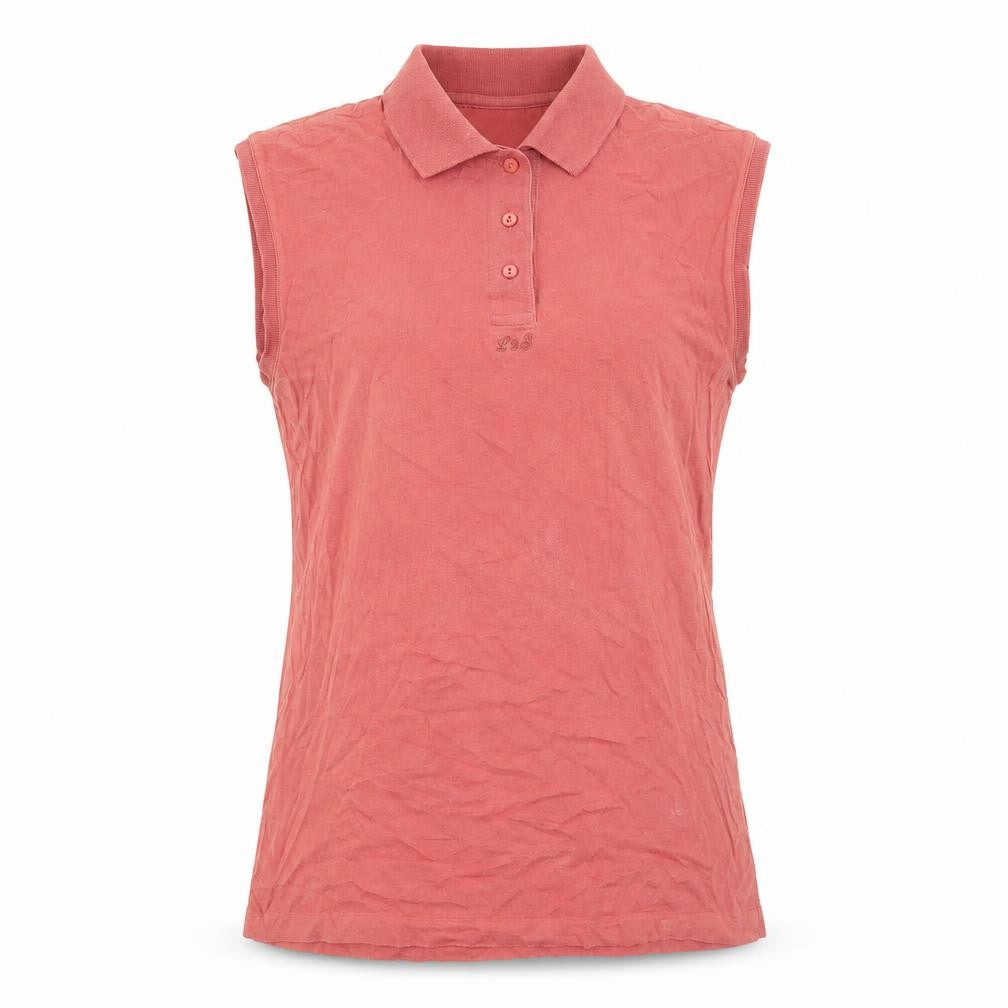 Lyle & Scott Women's Red Sleeveless Polo Top - Size L