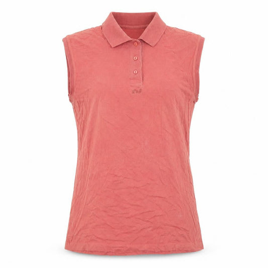 Lyle & Scott Women's Red Sleeveless Polo Top - Size L