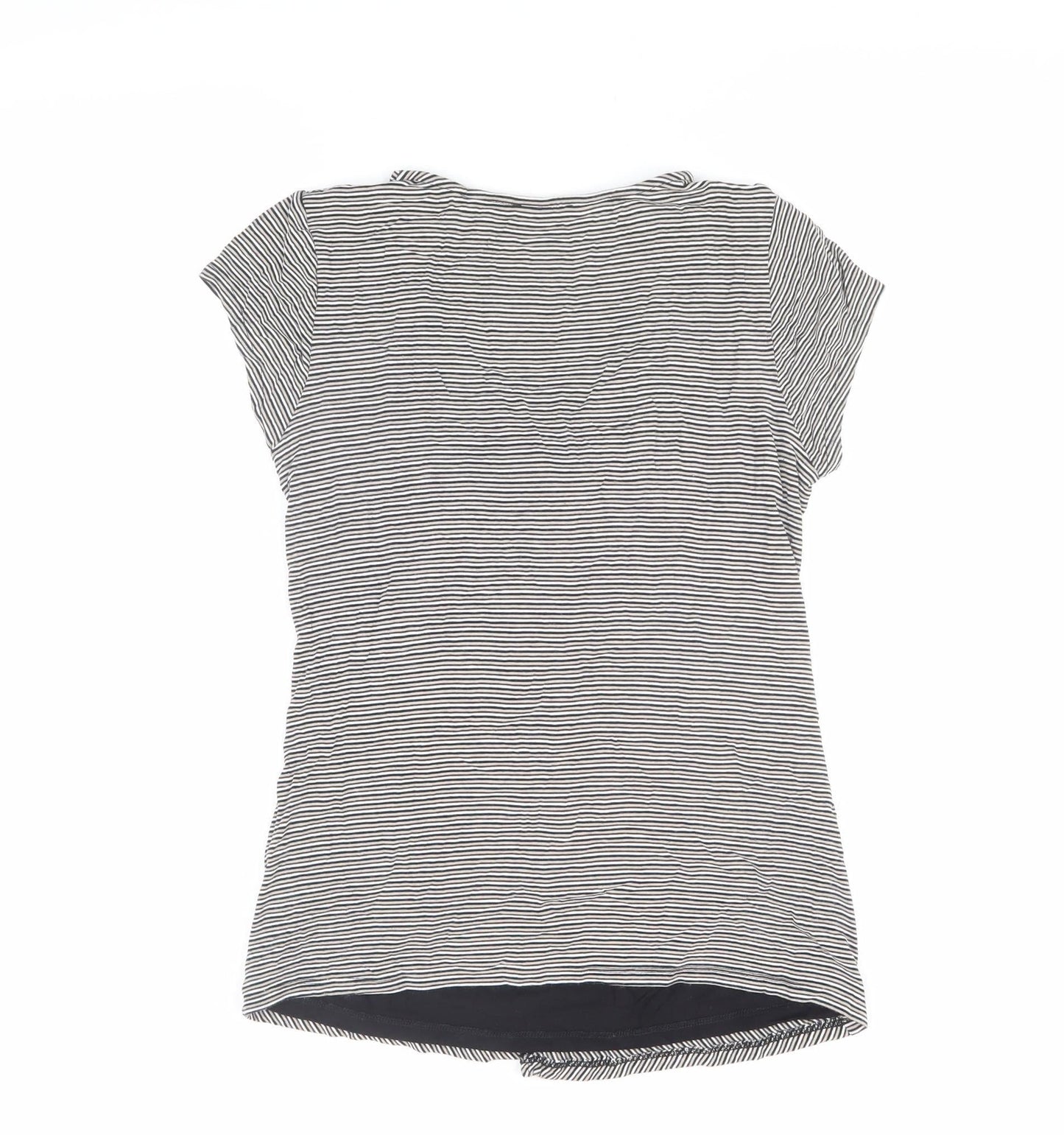 Planet Women's Striped V-Neck T-Shirt, Medium, Multicoloured