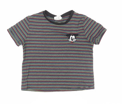 Preloved Disney Womens Multicoloured Striped T-Shirt Size 8 - Front