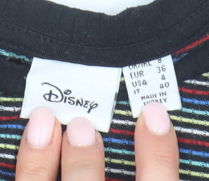 Preloved Disney Womens Multicoloured Striped T-Shirt Size 8 - Detail