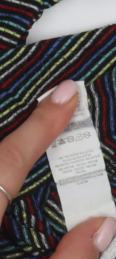 Preloved Disney Womens Multicoloured Striped T-Shirt Size 8 - Label