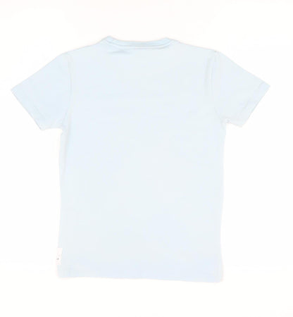 Back view of Holyfield girls’ blue xs basic t-shirt with logo