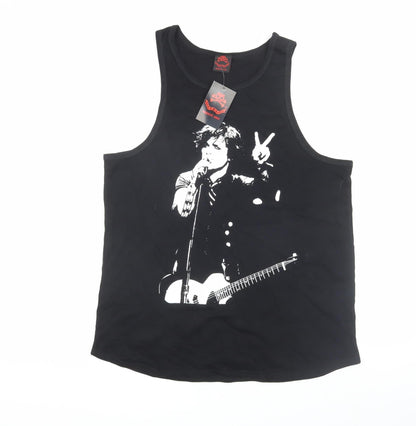Additional front view of Death Kitty Black Sleeveless Top, size 16