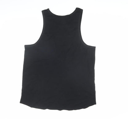 Back view of Death Kitty Black Sleeveless Top, size 16