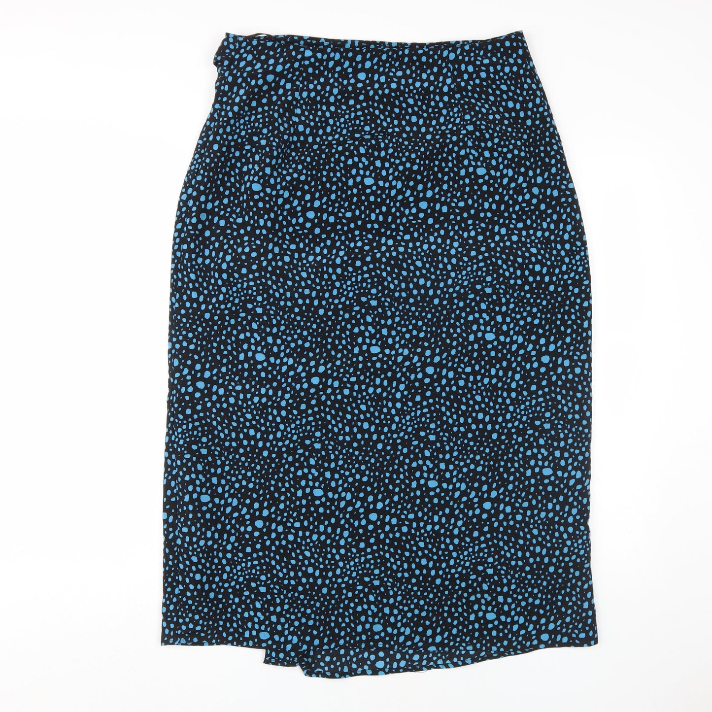 Fashion Union Women's Petite Black Blue Geometric Pencil Skirt