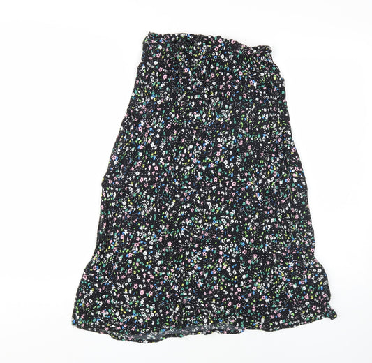 Women's Floral Skirt by &et, Size 12, Black, Viscose