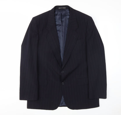 Berwin Men's Blue Wool Suit Jacket, Size 44R, Regular Fit