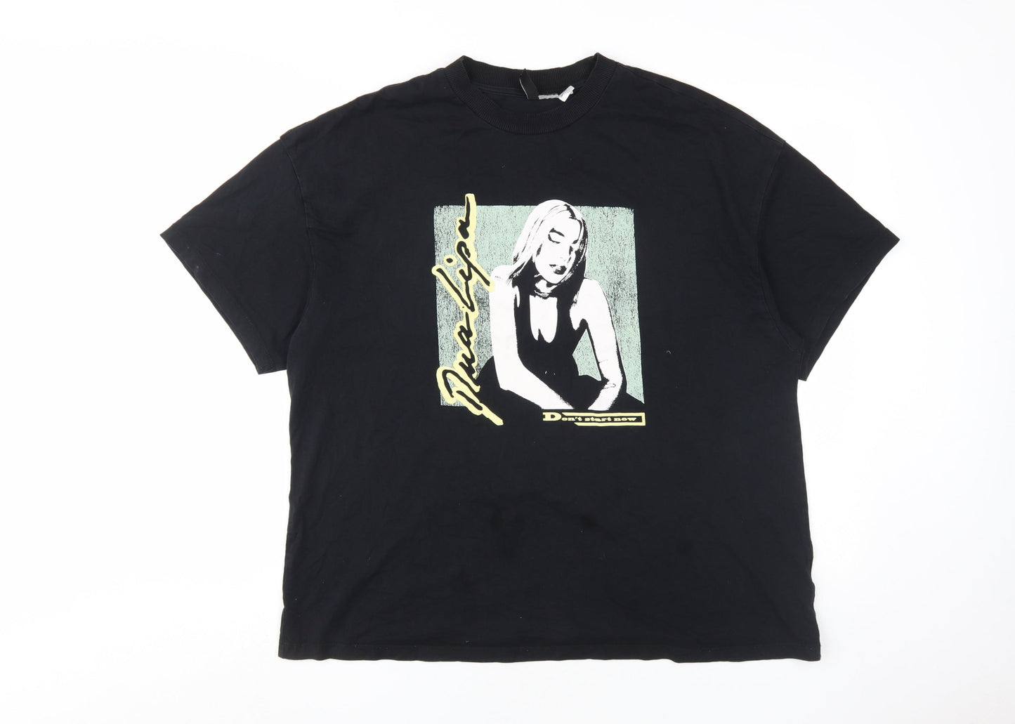 H&M Black Unisex Cotton Music T-Shirt M