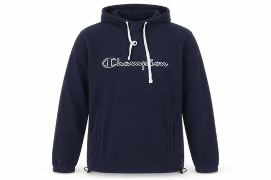 Champion Men's Blue Pullover Hoodie with Logo - Size S