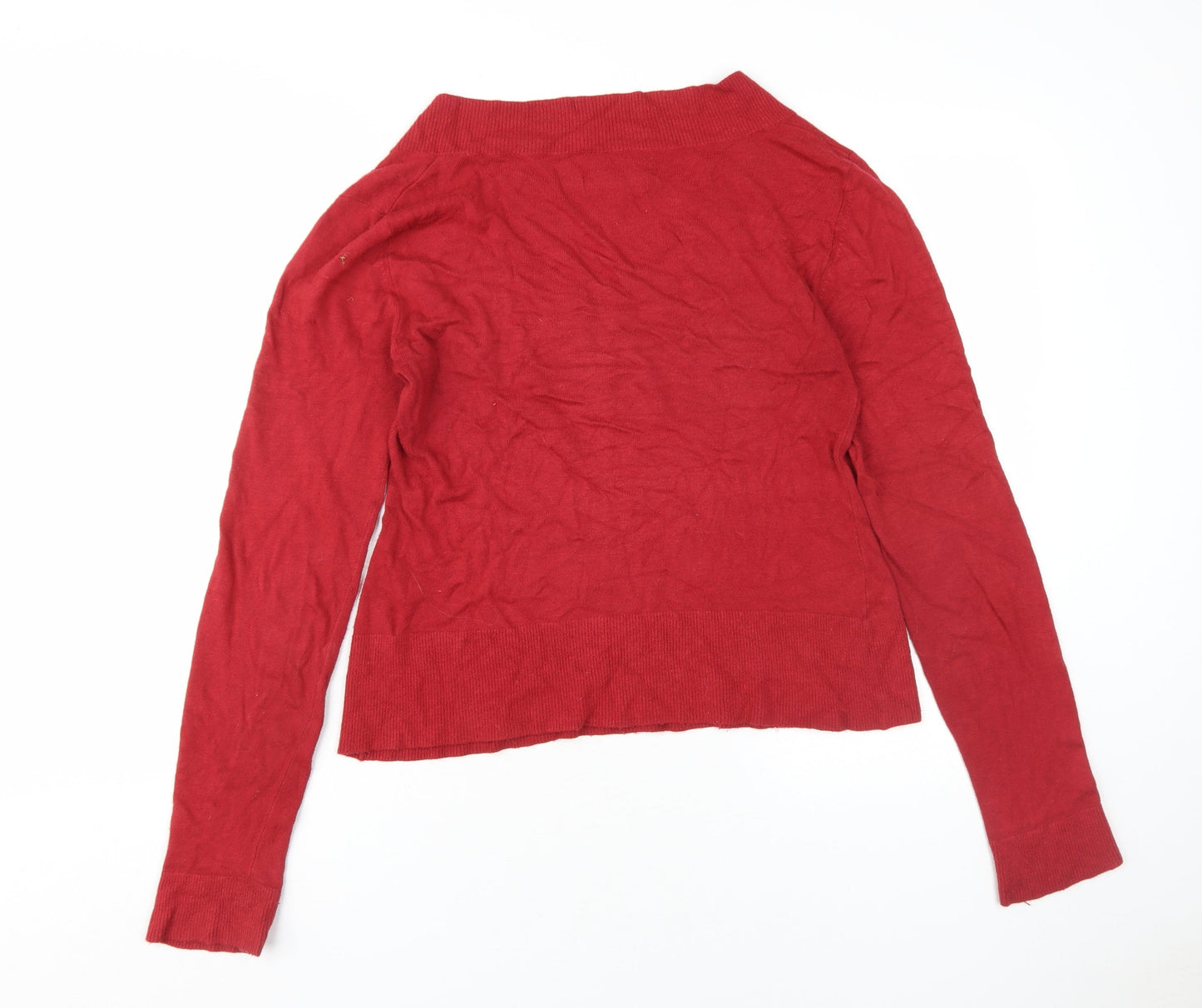 Kew Women’s Red V-Neck Pullover Jumper Size M