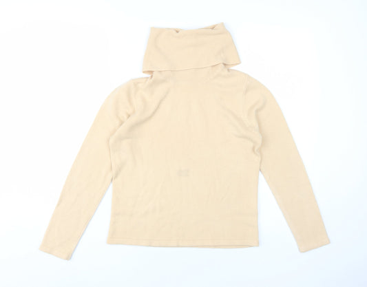 Emreco Women's Beige Roll Neck Jumper Size 10
