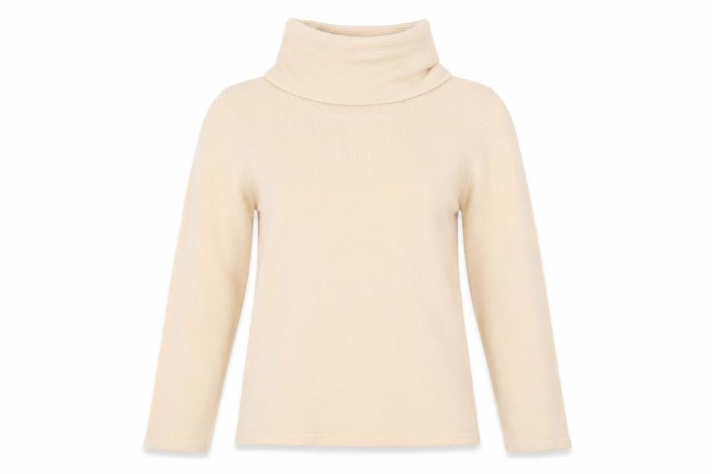 Emreco Women's Beige Roll Neck Jumper Size 10