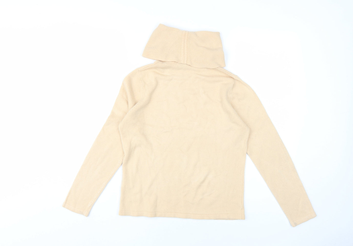 Emreco Women's Beige Roll Neck Jumper Size 10