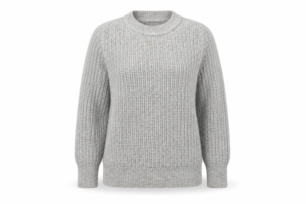 Jaeger Women's Grey Open-Knit Pullover Jumper M