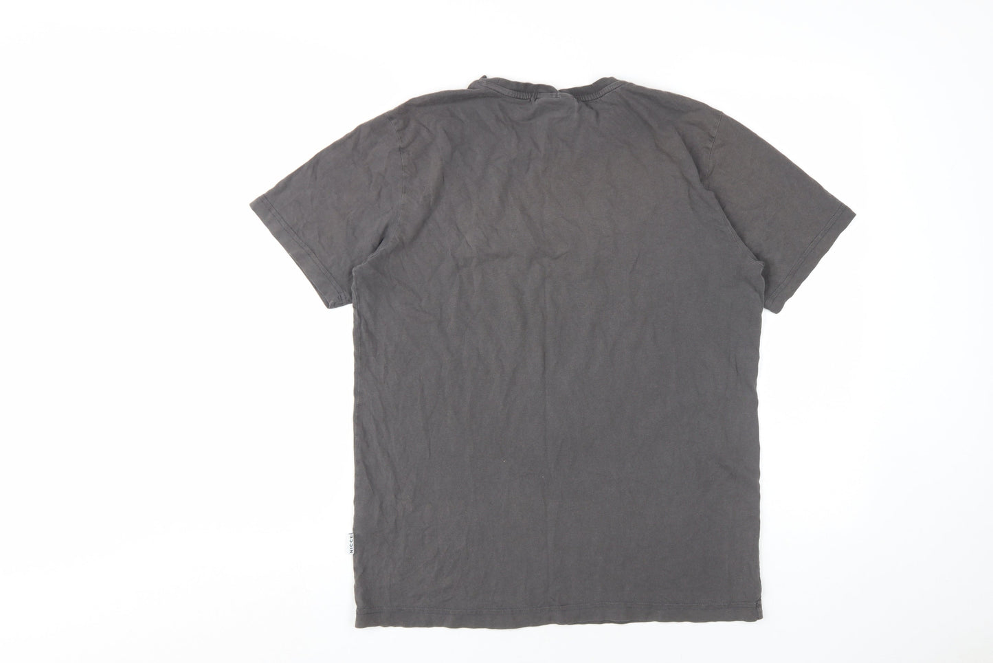 Nicce Men's Grey Medium Crew Neck Logo T-Shirt