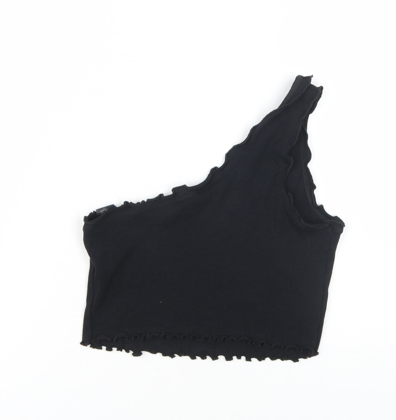 Collusion Women's Black Cropped One Shoulder Tank