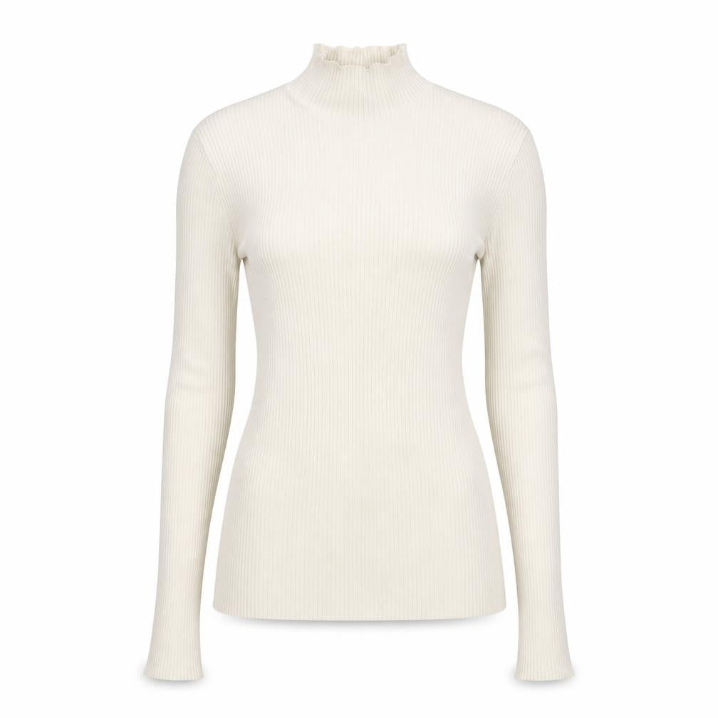 H&M Women's Beige Slim Fit Mock Neck Pullover - Size S