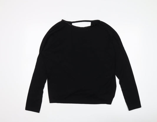 Religion Women's Black Beaded Wrap Blouse, Size S
