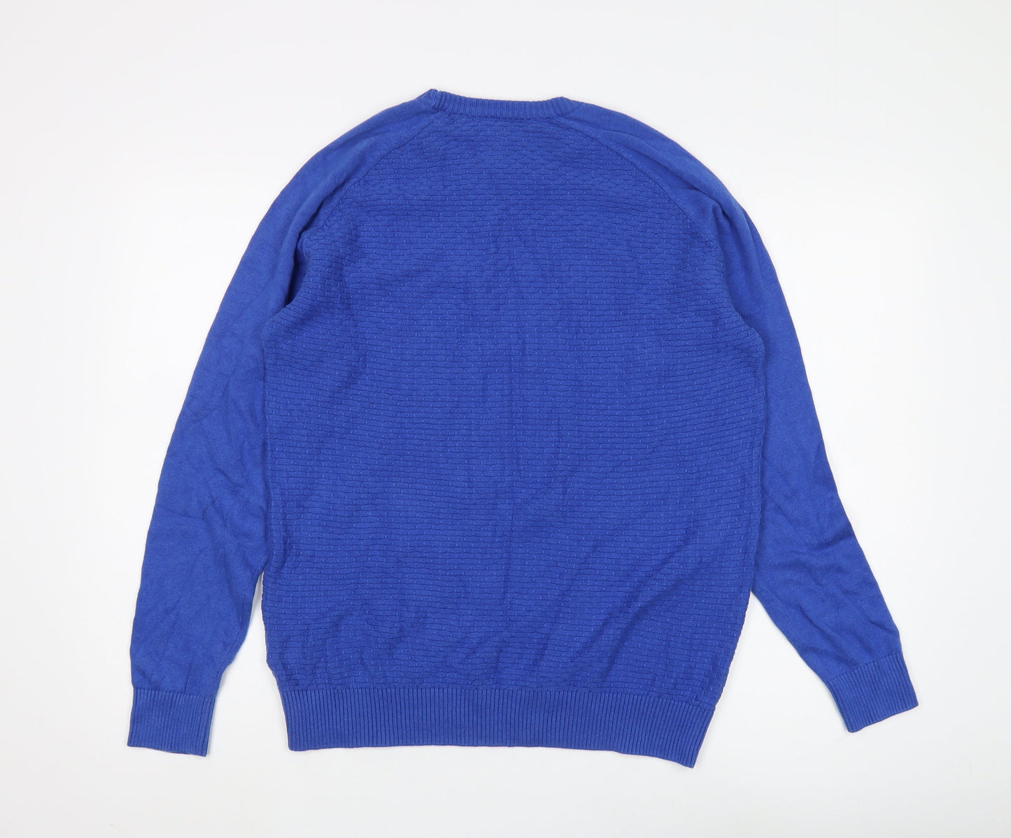 Haworth Men's Medium Blue Pullover Cotton Jumper