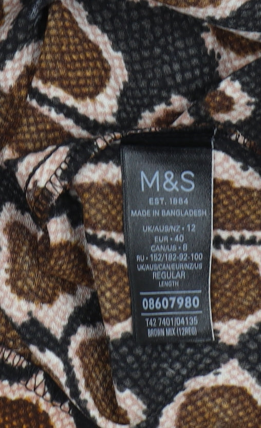 Marks and Spencer Women's Animal Print Shift Dress - Size 12