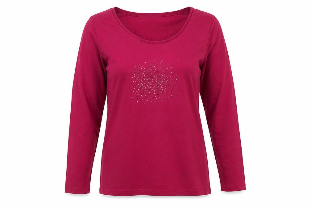 Micha Women's Red Long Sleeve Studded Blouse