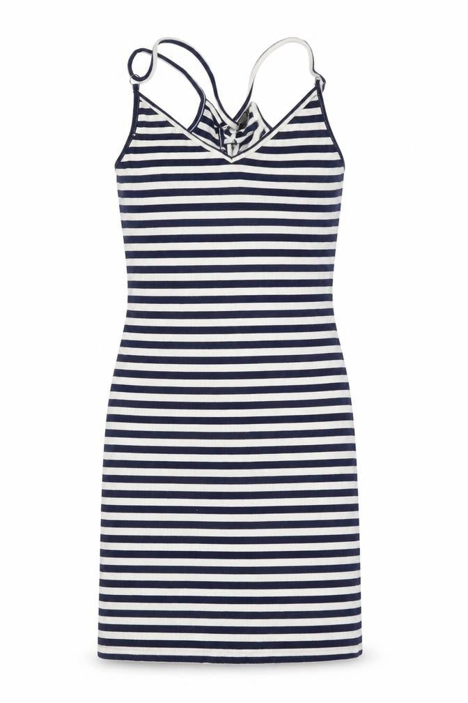 Topshop Women's Blue & White Striped Slip Dress