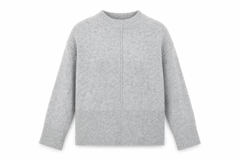 John Lewis & Partners Grey Crew Neck Jumper XS