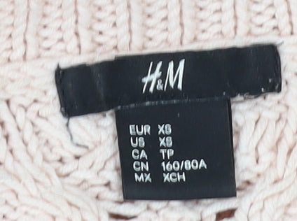 H&M Women's Beige Cable-Knit Pullover Jumper XS