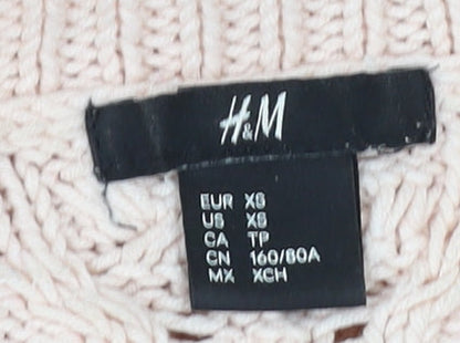 H&M Women's Beige Cable-Knit Pullover Jumper XS