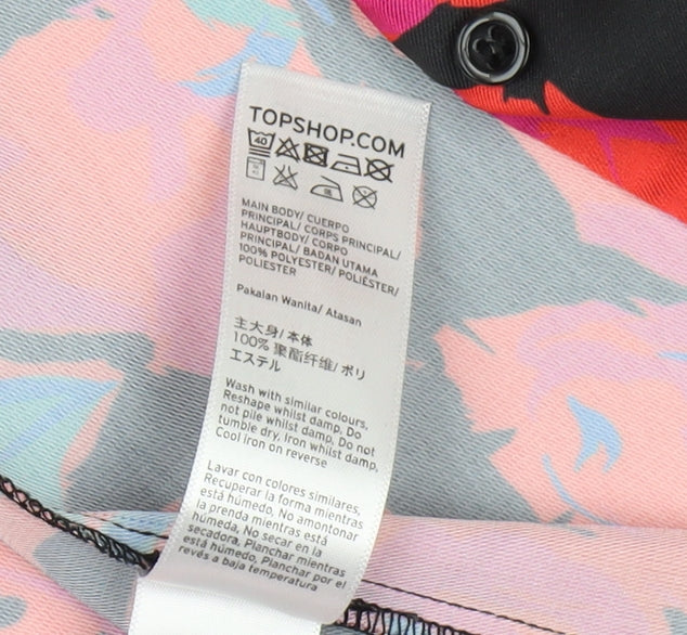 Topshop Women's Multicoloured Floral Kimono Blouse Size 12