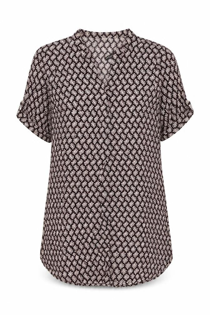 H&M Women's Geometric Black Blouse Size 8 Viscose