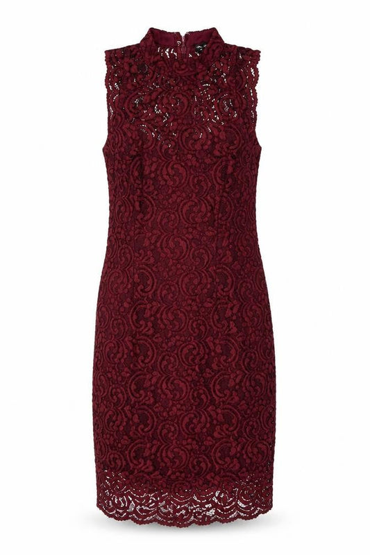 Miss Selfridge Women's Red Lace Sheath Dress Size 8