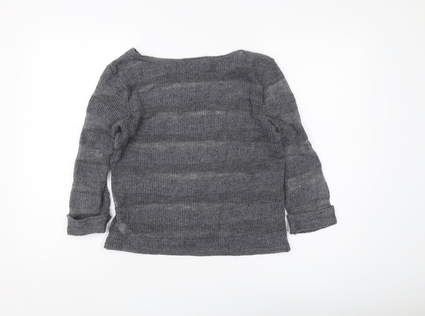 Topshop Women’s Grey Pullover Jumper Size 8 Boat Neck