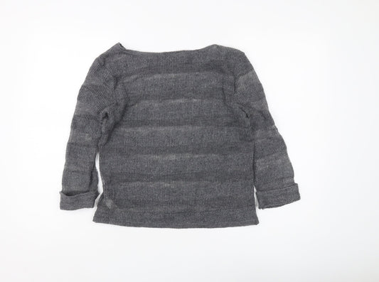 Topshop Women’s Grey Pullover Jumper Size 8 Boat Neck