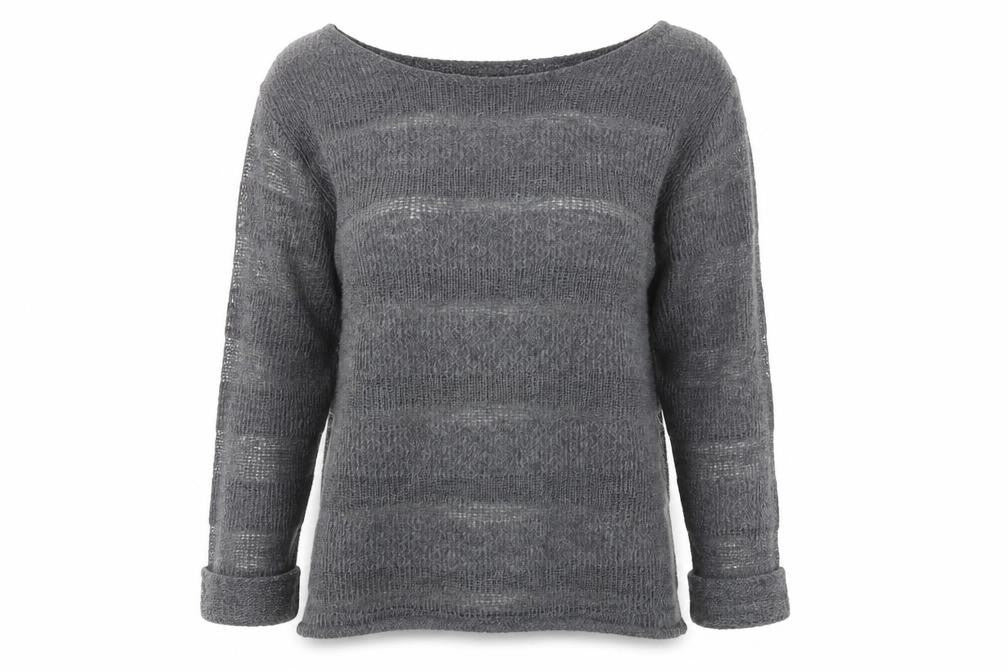 Topshop Women’s Grey Pullover Jumper Size 8 Boat Neck