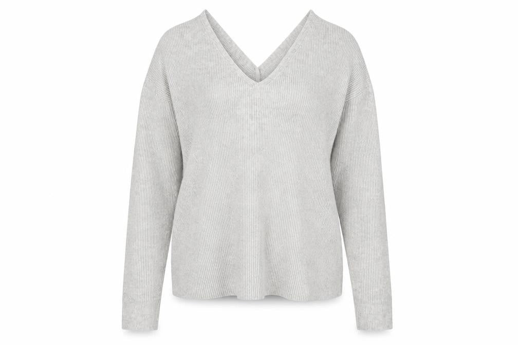 Topshop Women's Grey V-Neck Pullover Jumper Size 6