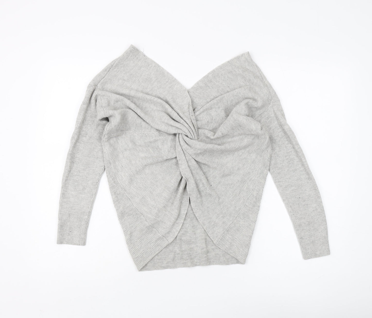 Topshop Women's Grey V-Neck Pullover Jumper Size 6