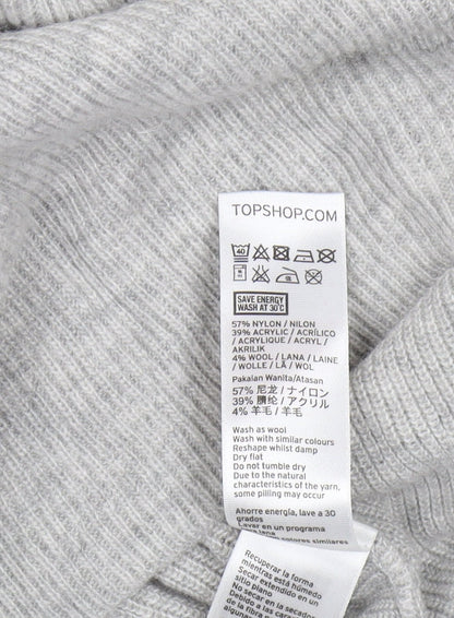 Topshop Women's Grey V-Neck Pullover Jumper Size 6