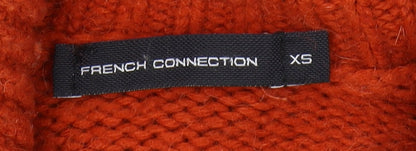 Close-up detail of French Connection Men's Orange XS Pullover Sweater