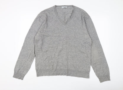 Farhi by Nicole Farhi Men's Grey V-Neck Pullover Jumper M
