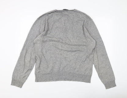 Farhi by Nicole Farhi Men's Grey V-Neck Pullover Jumper M