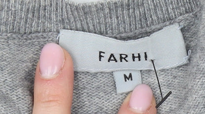 Farhi by Nicole Farhi Men's Grey V-Neck Pullover Jumper M