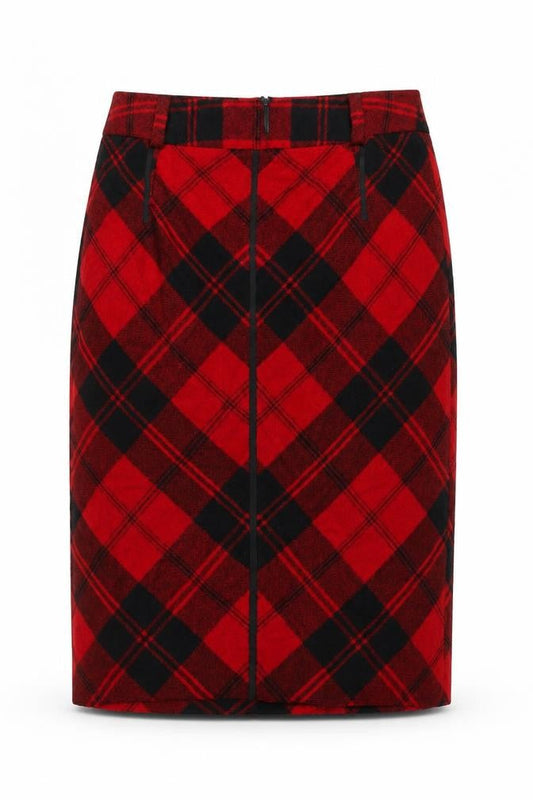 Gardeur Women's Red Plaid Pencil Skirt, Size 12