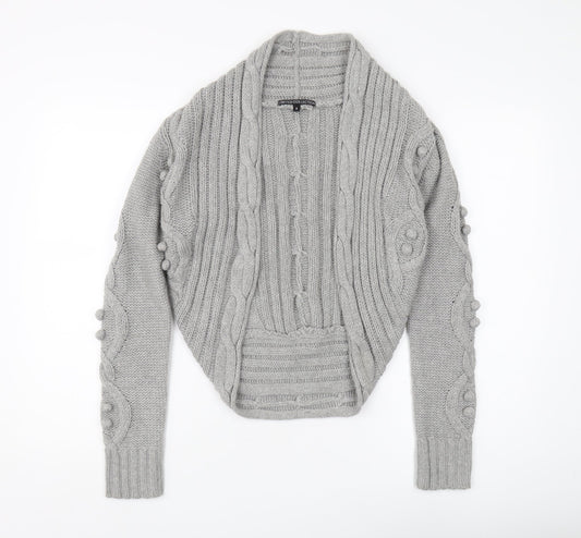 Marks & Spencer Women's Grey Cable-Knit Cardigan, Size 6
