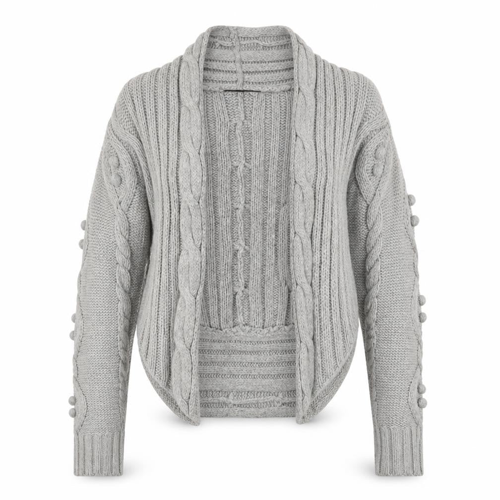 Marks & Spencer Women's Grey Cable-Knit Cardigan, Size 6